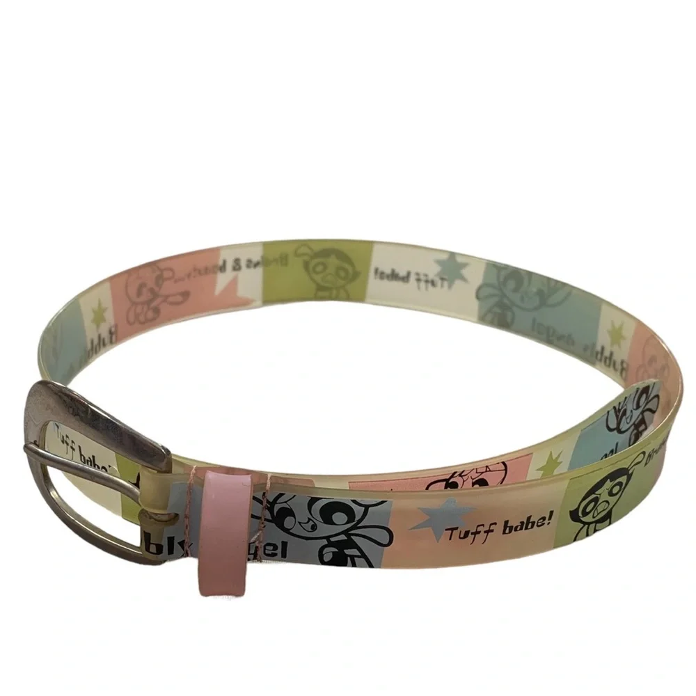 Vintage Power Puff Girls Cartoon Blossom Bubbles & Buttercup Girls Kids Belt
